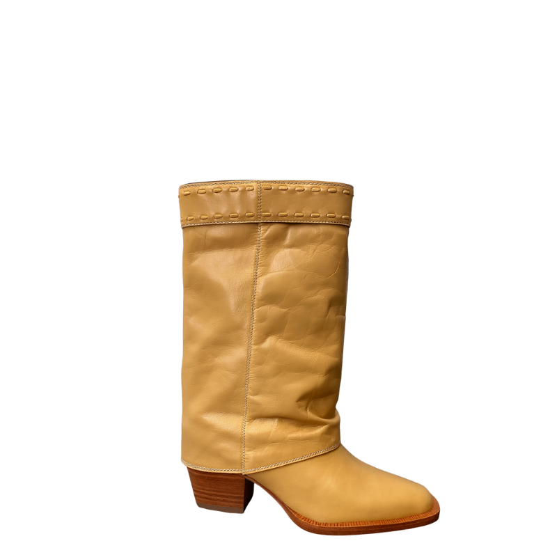 Luxury Leather Tan Wide Fit Ankle Boots for Women's