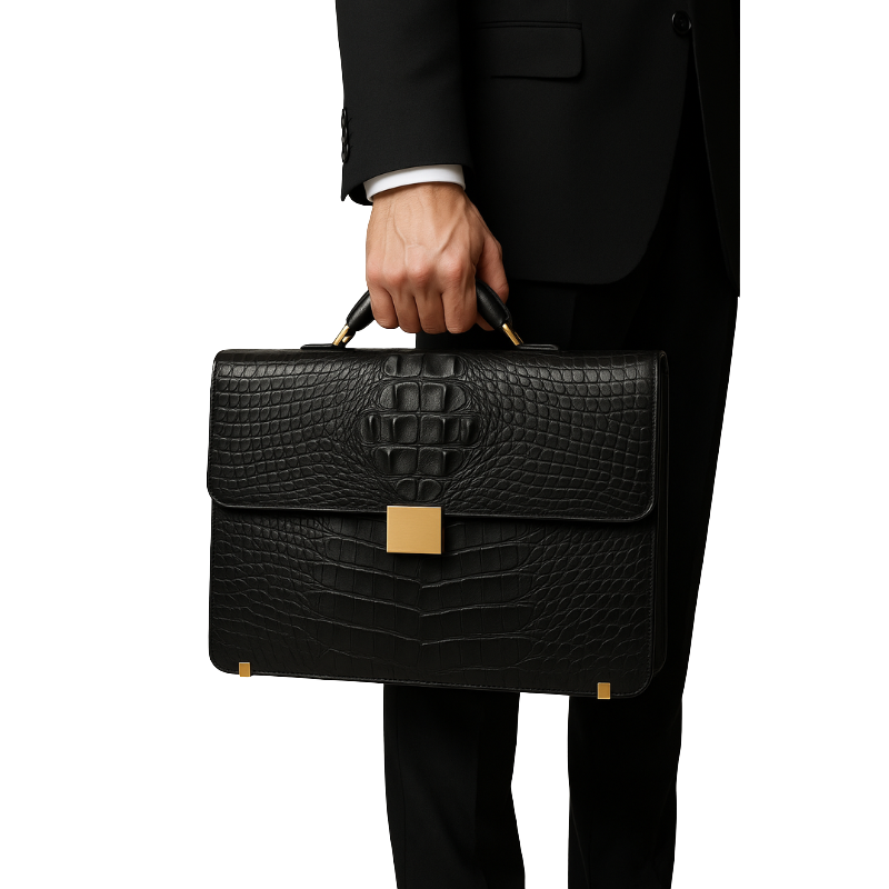 Croco Leather Men's Luxury Briefcase