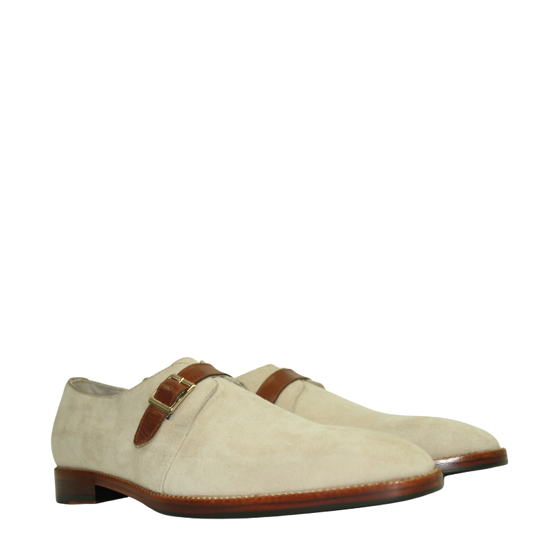 Italian Round-Toe Monk Shoe with Buckle Fastening