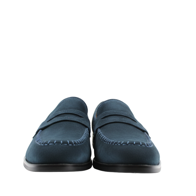 Men Classic Blue Suede Penny Loafer