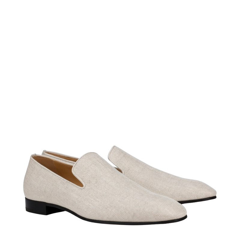 Elegant Beige Textured Seude Leather Loafers