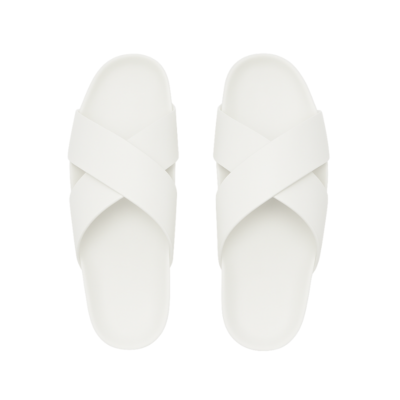 Men's Cross Strap Suede Tan Comfort Slipper