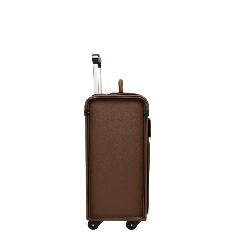 Premium Edition Italian Four Wheel Leather Blue Trolley Bag