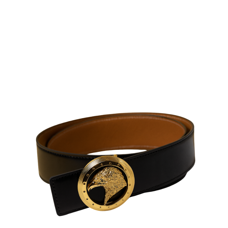 Golden Inbuilt Stone Circle Whisperwind Head Buckle