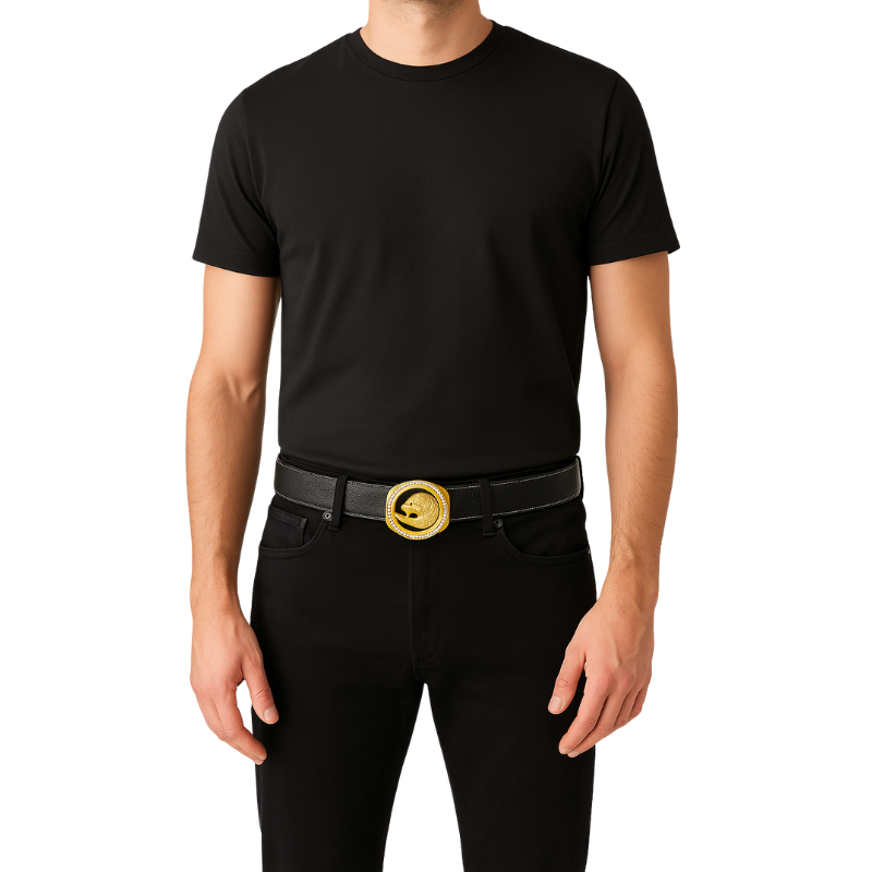 Golden Stoned Regal Jaguar Buckle