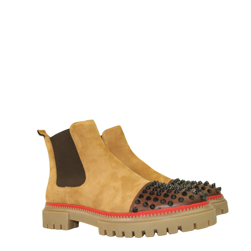 Italian Melon Spike Tan Chelsea Boot For Men