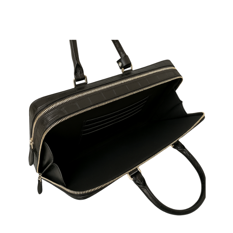 Luxury Croco Leather Brown Men's Luxury Briefcase Casual Bag