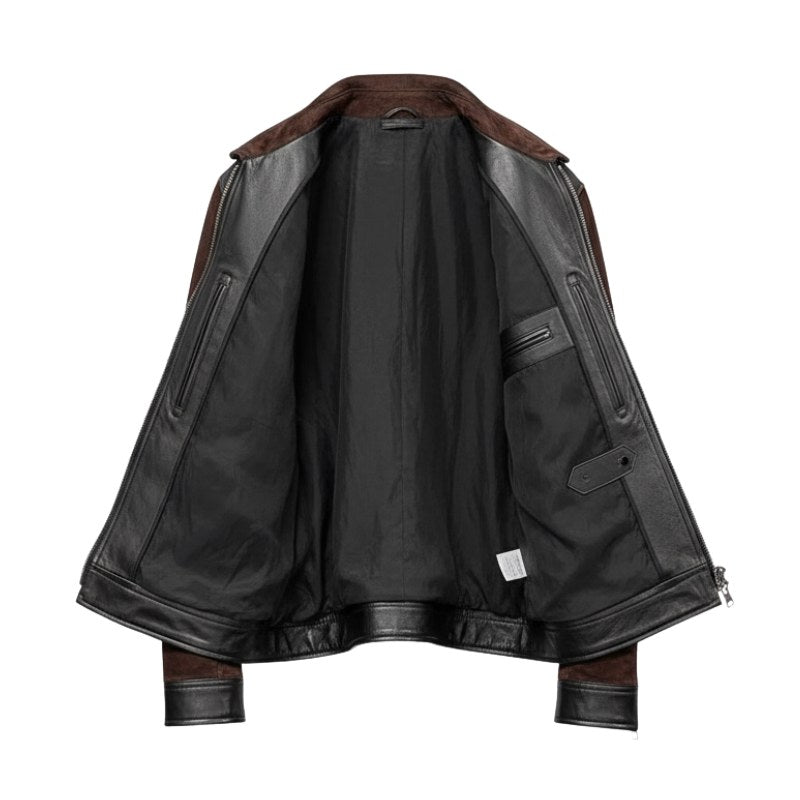 Italian Suede Noir Contrast Jacket