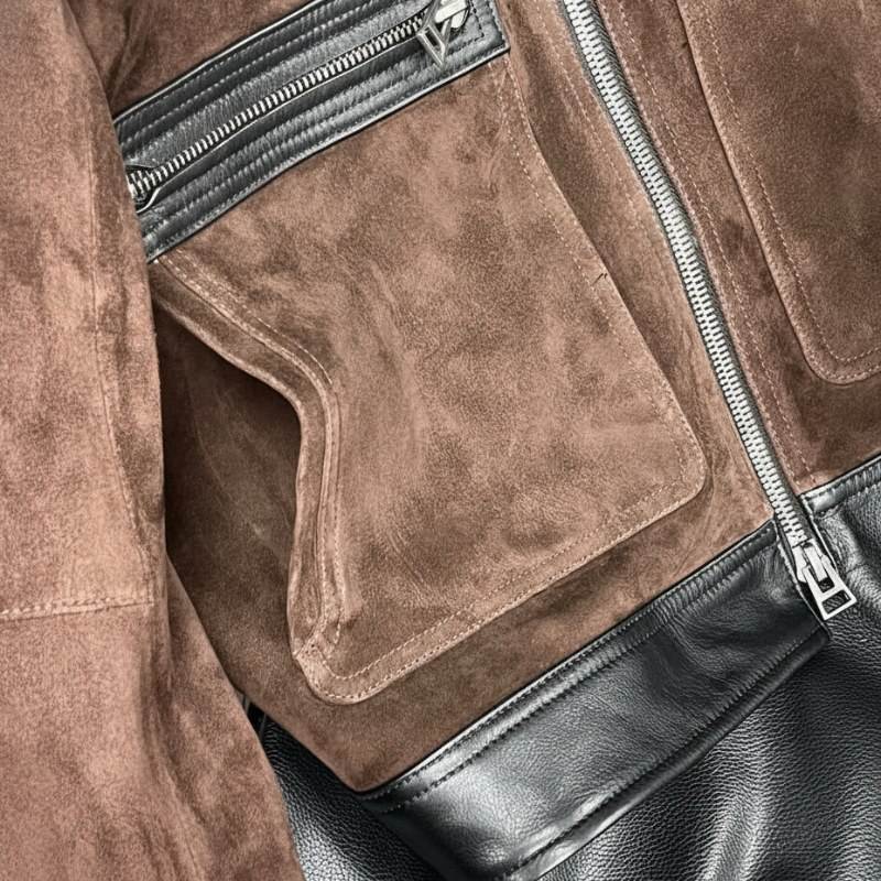 Italian Suede Noir Contrast Jacket