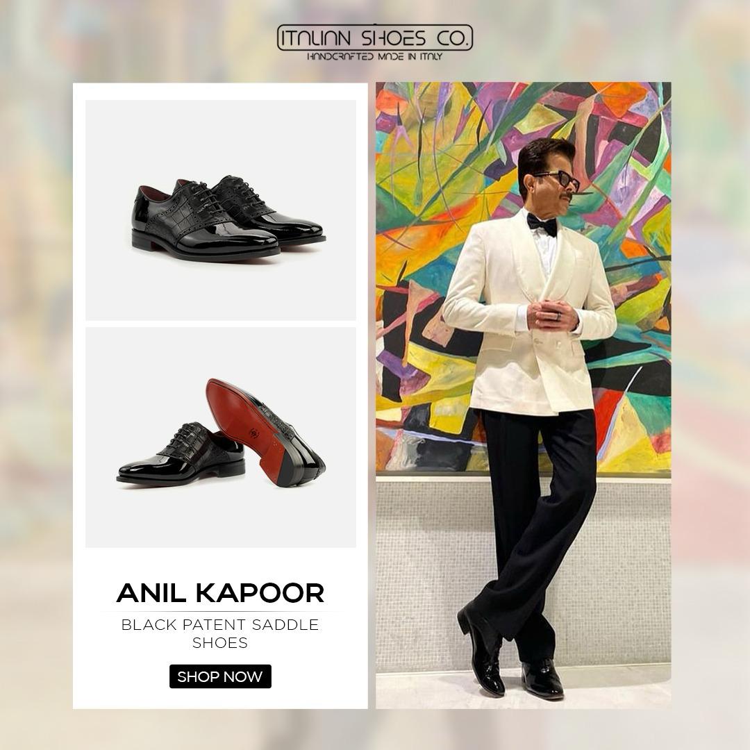 Black Patent Saddle Shoes