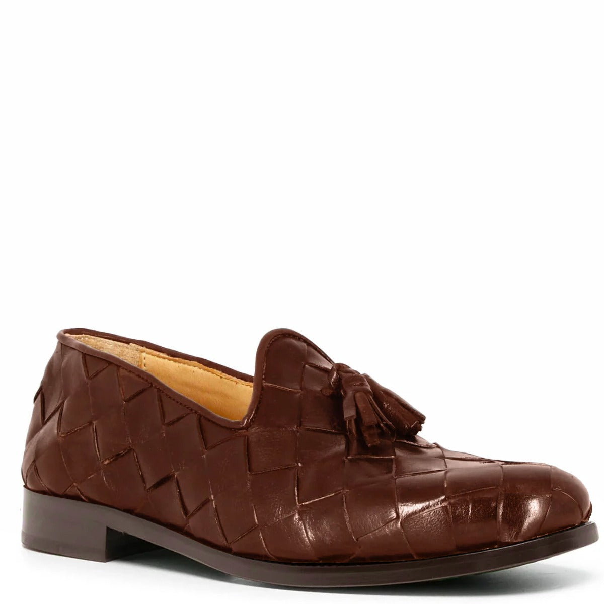 Italian Woven Leather Brown Loafer