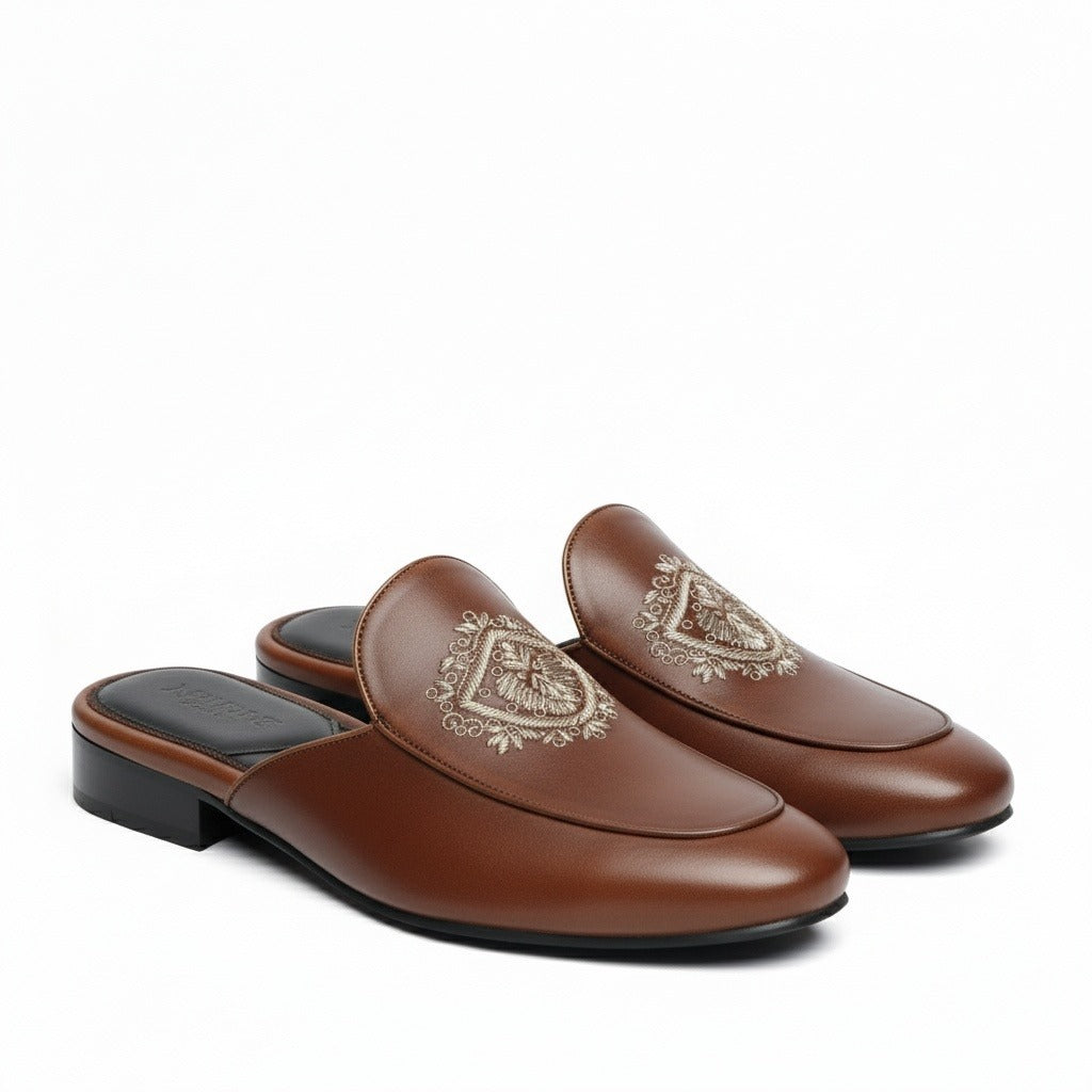 BLACK ITALIAN VELVET MULE