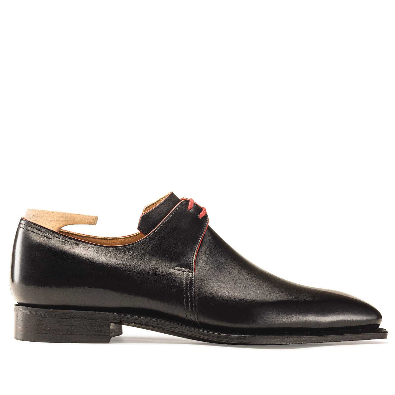 Black Calf Leather Red Laces Shoes