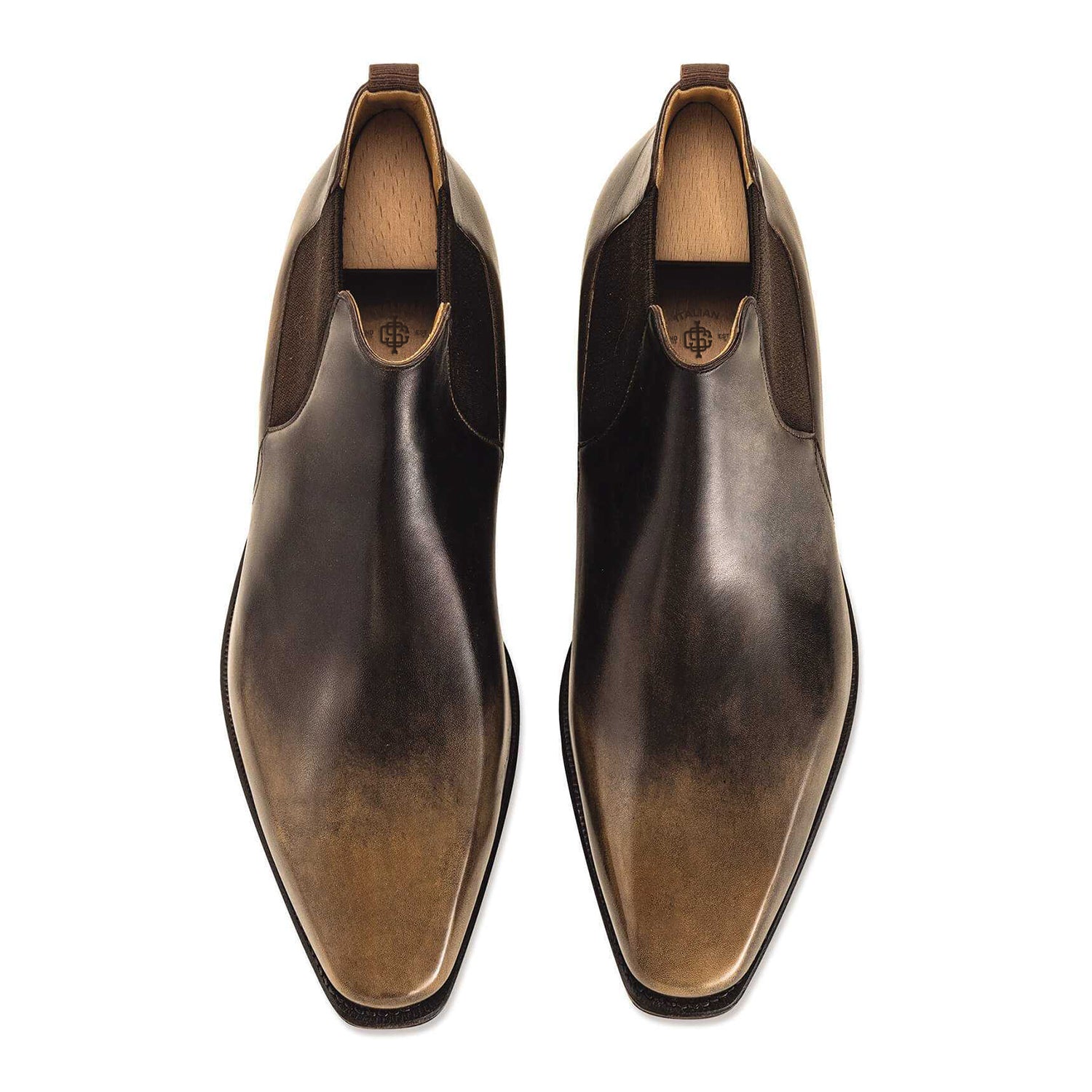 Old Black Calf Leather Boots