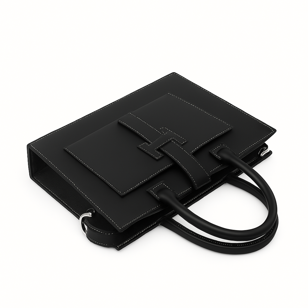 Stylish Italian Blue Leather Briefcase Bag