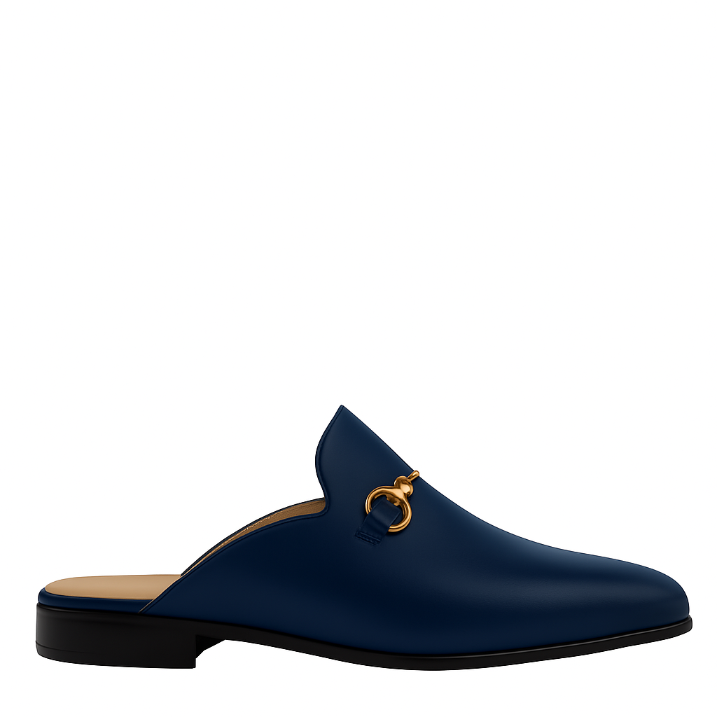 Plain Design Leather Mule Brown