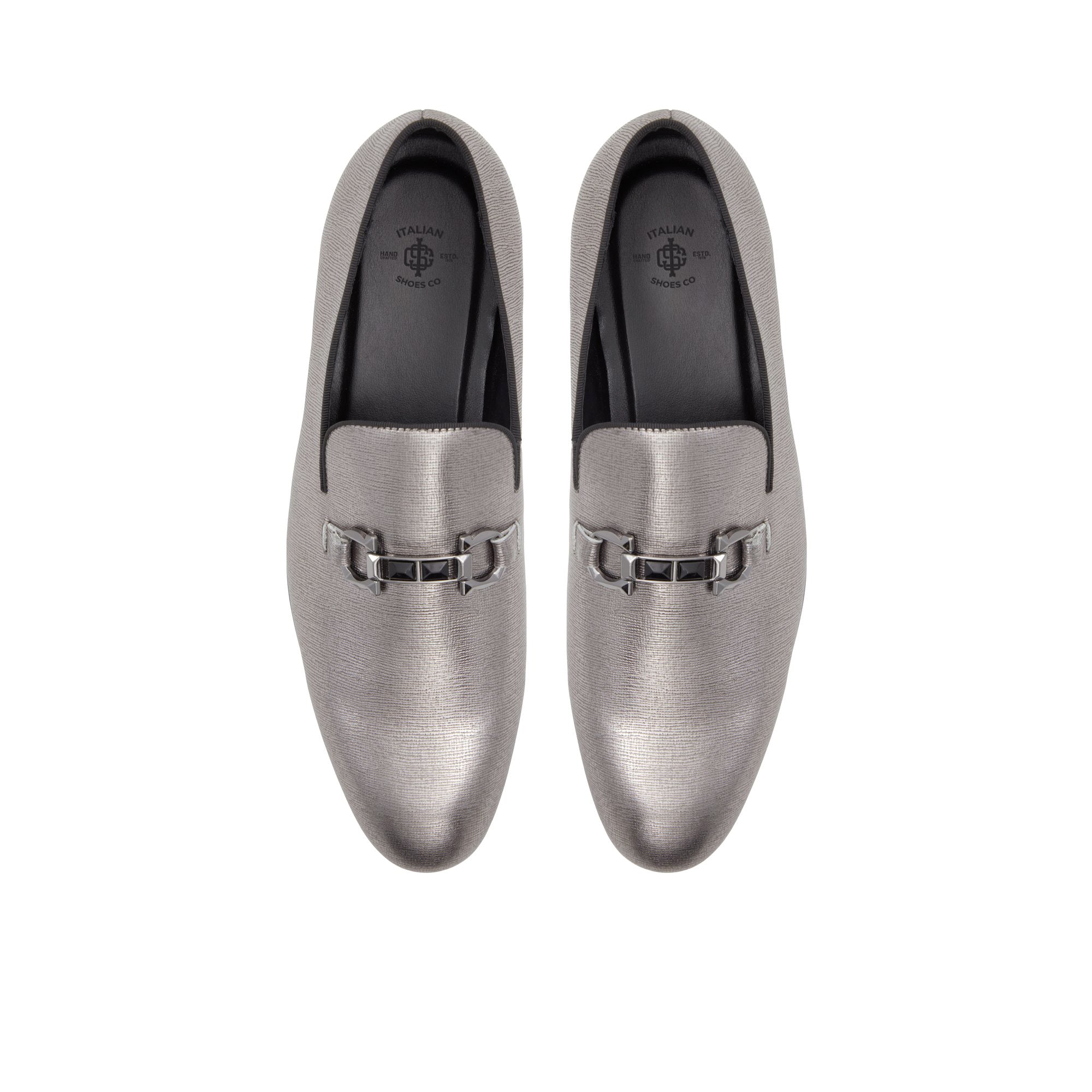 Studded Silver Loafers