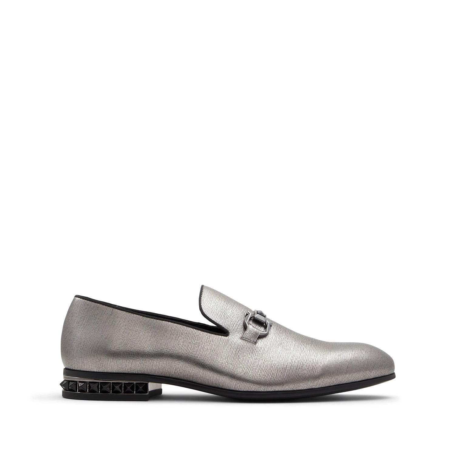 Studded Silver Loafers
