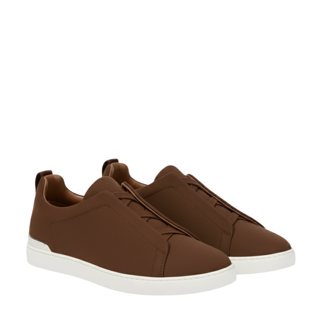 Luxury Edition Triple Stitch Brown Sneaker for Men's