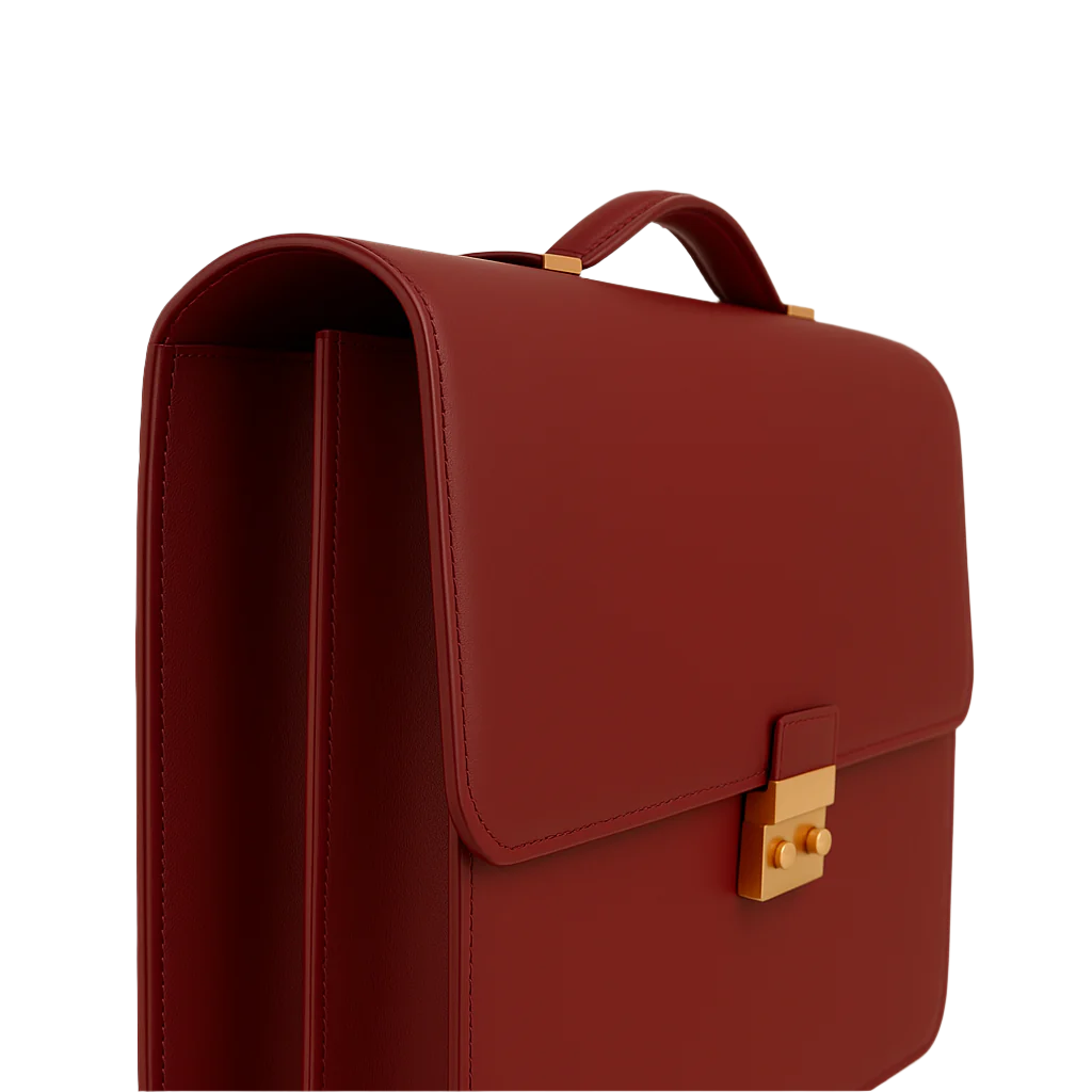 Men's Double Compartment Classy Burgundy  Briefcase