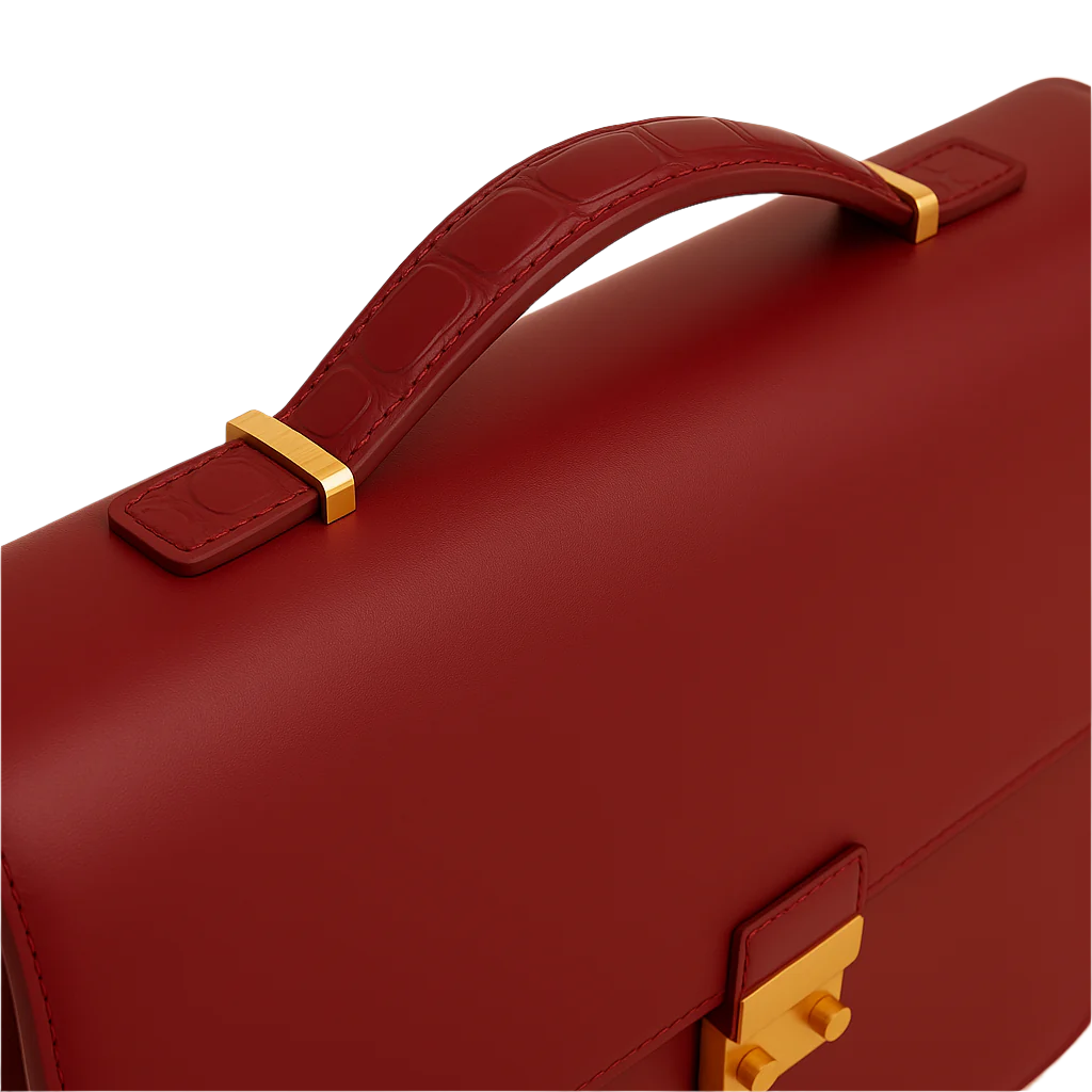 Men's Double Compartment Classy Burgundy  Briefcase