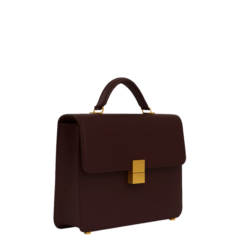 Luxurious Burgundy Crocodile Textured Briefcase