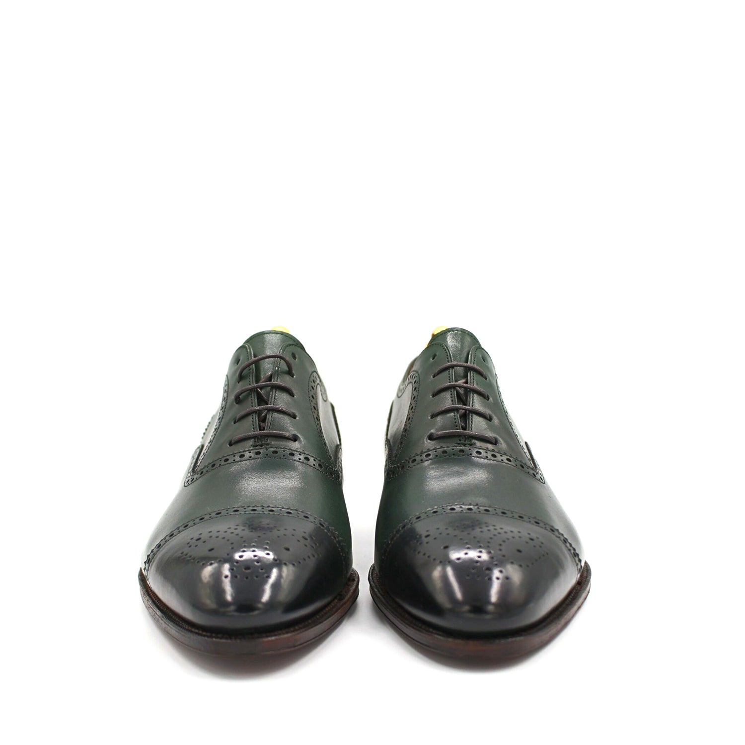 Classic Design Pure Solid Leather Oxford Shoe Green
