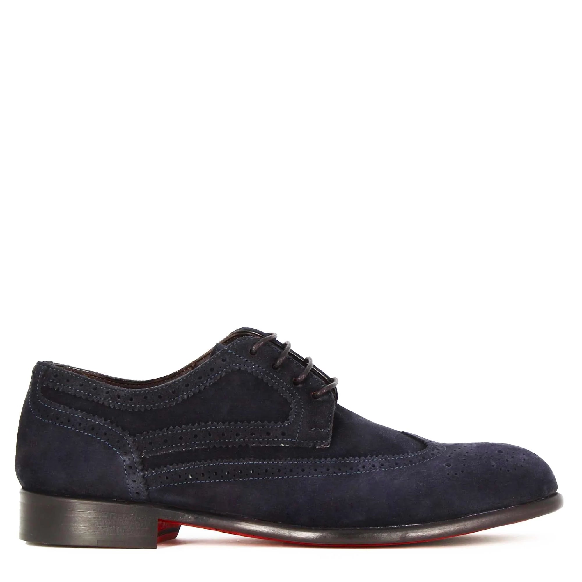 Elegant Blue Suede Derby