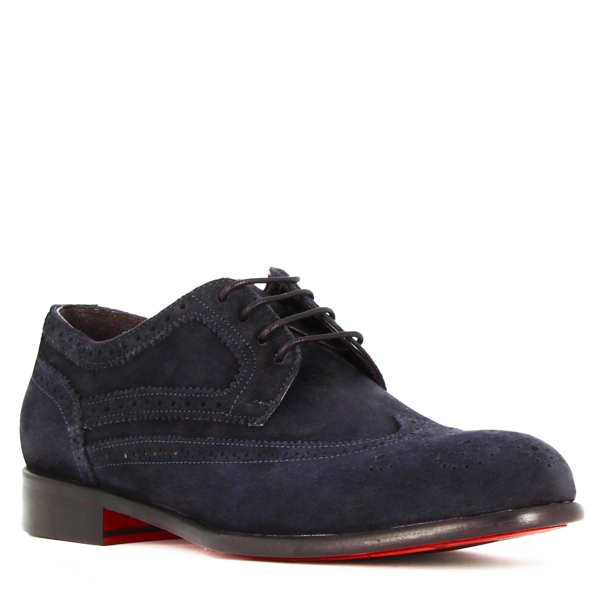 Elegant Blue Suede Derby