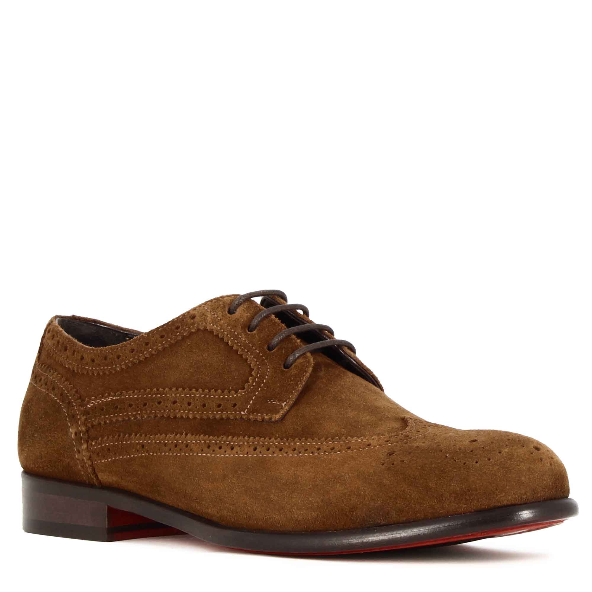 Brown Suede Derby Shoes