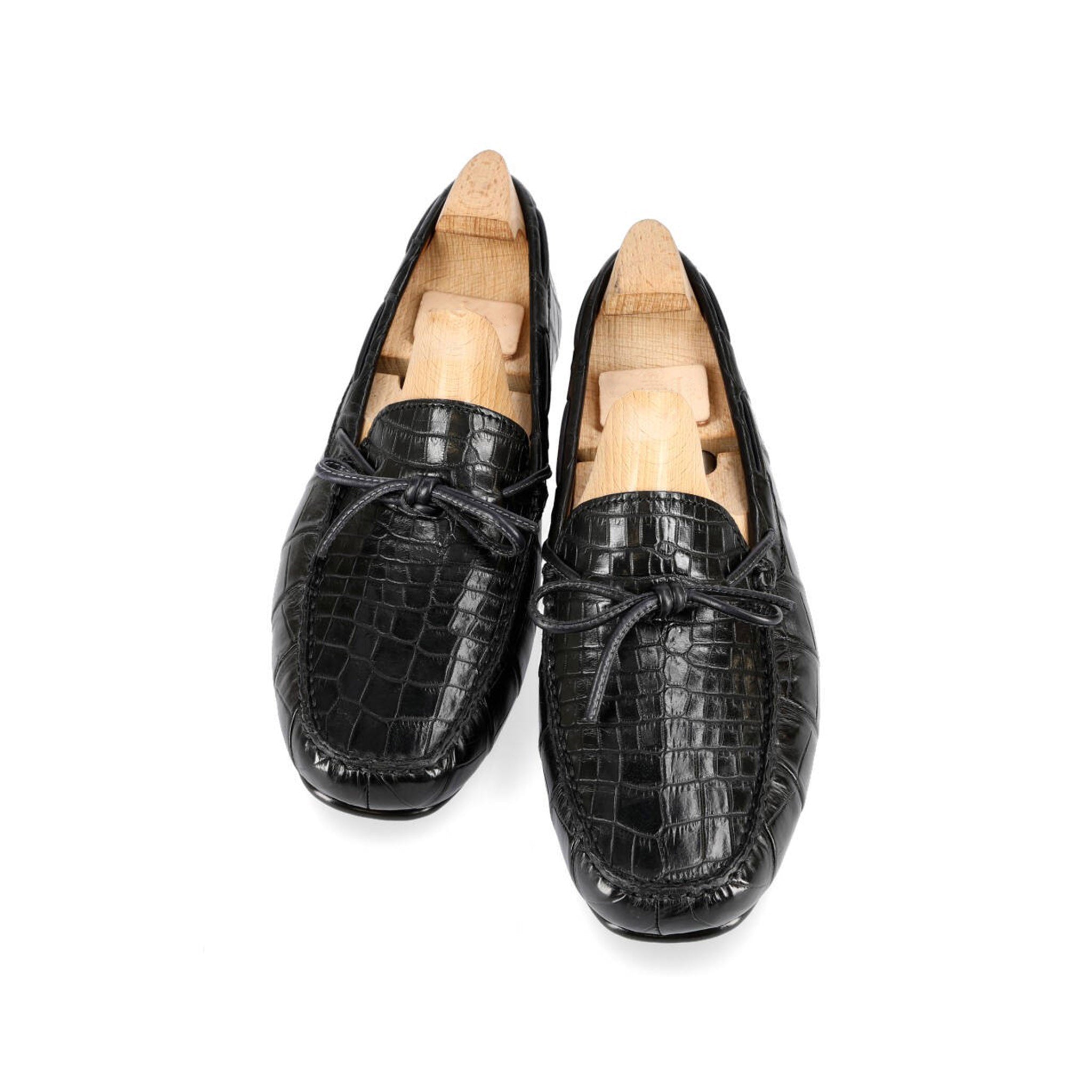 Midnight Alligator Tassel Loafers