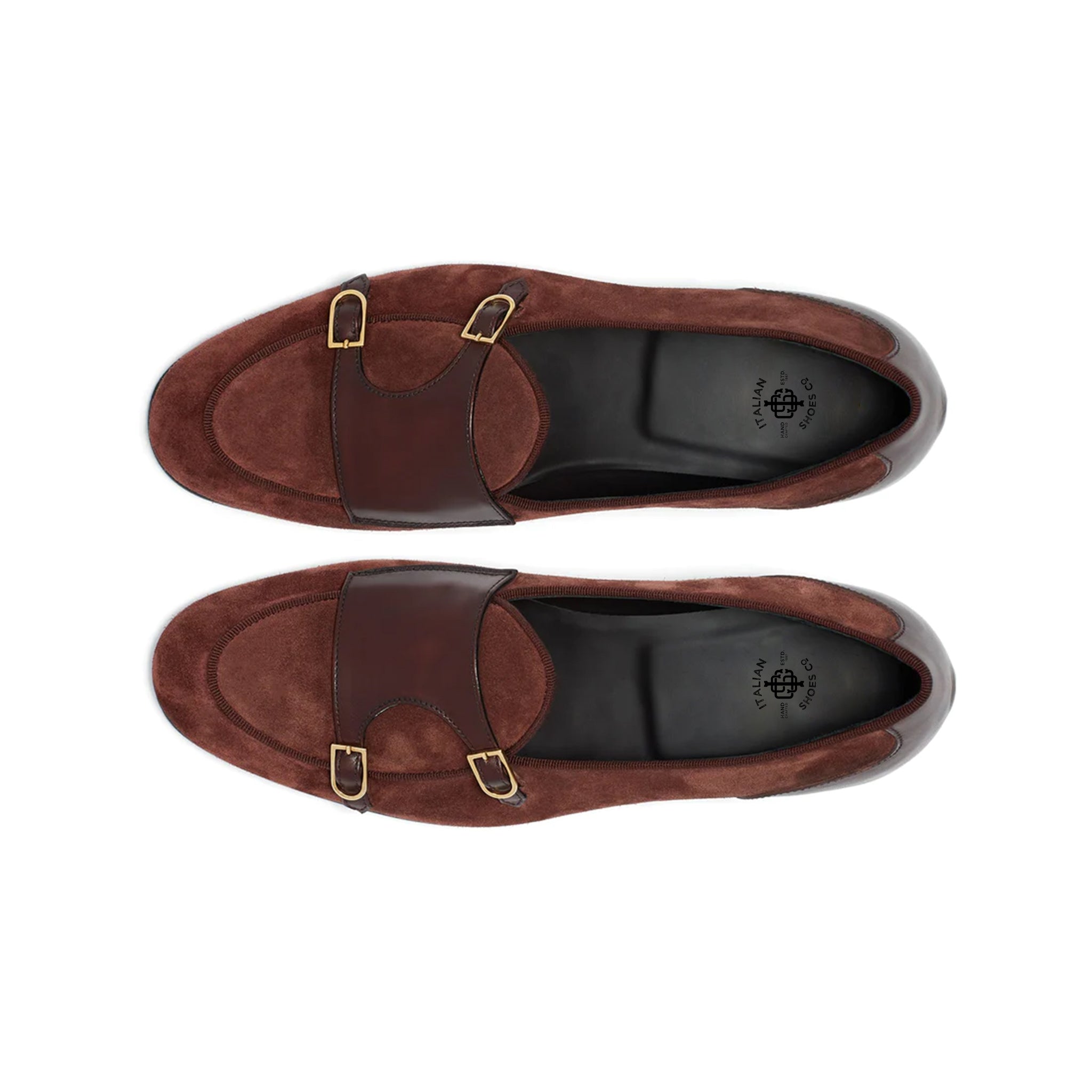Metallic Copper Double Monk Strap Shoes