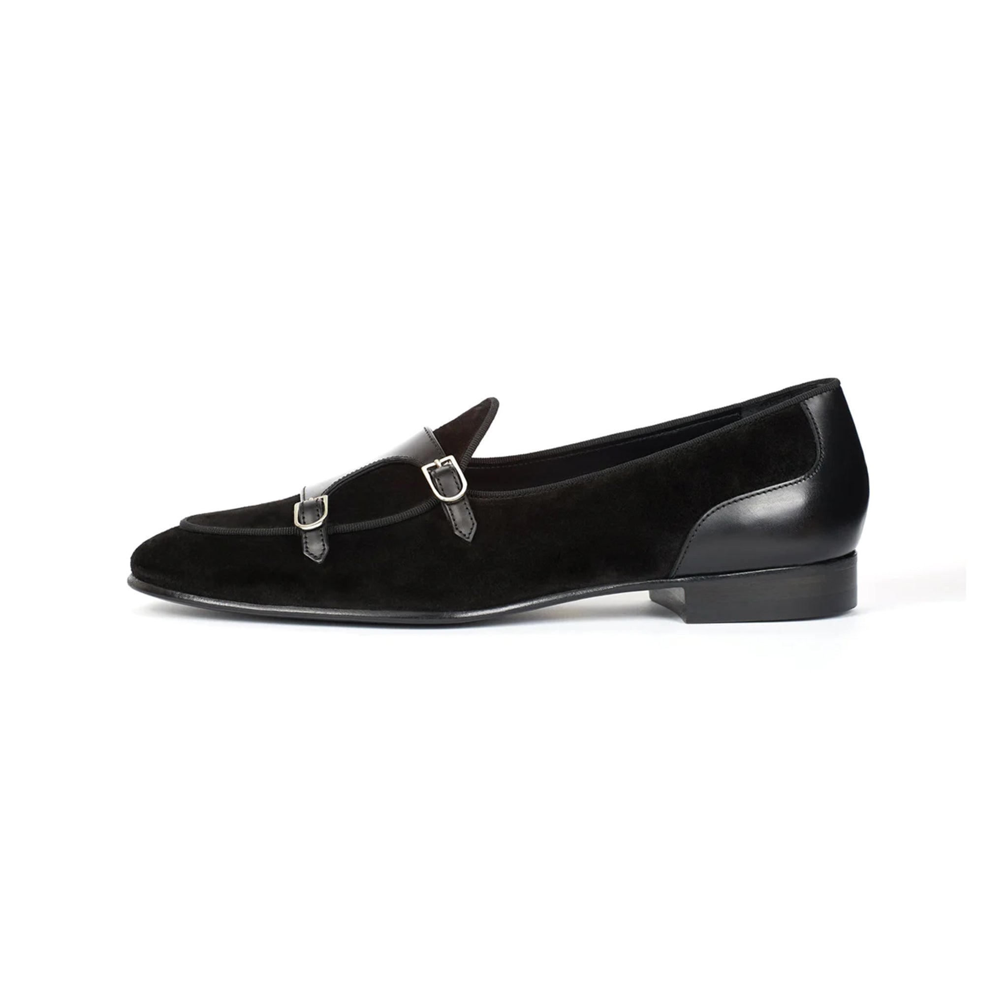 Velvet Double Monk Strap Shoes