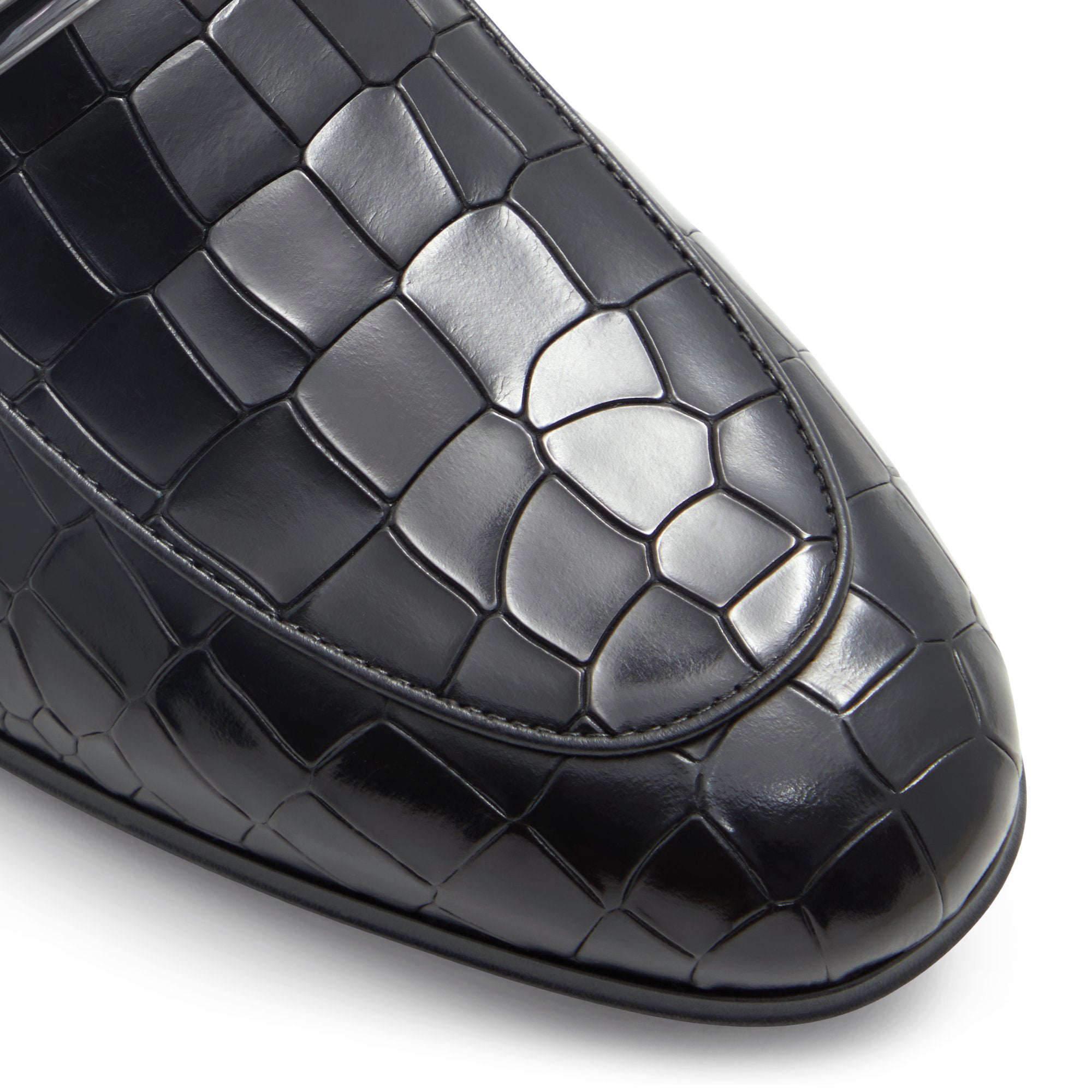 Black Croco X Python Leather Loafers