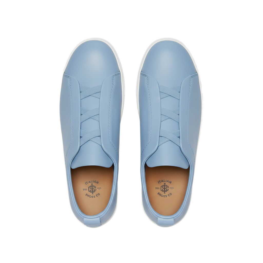 Luxury Edition Triple Stitch Leather Black Sneaker for Men's