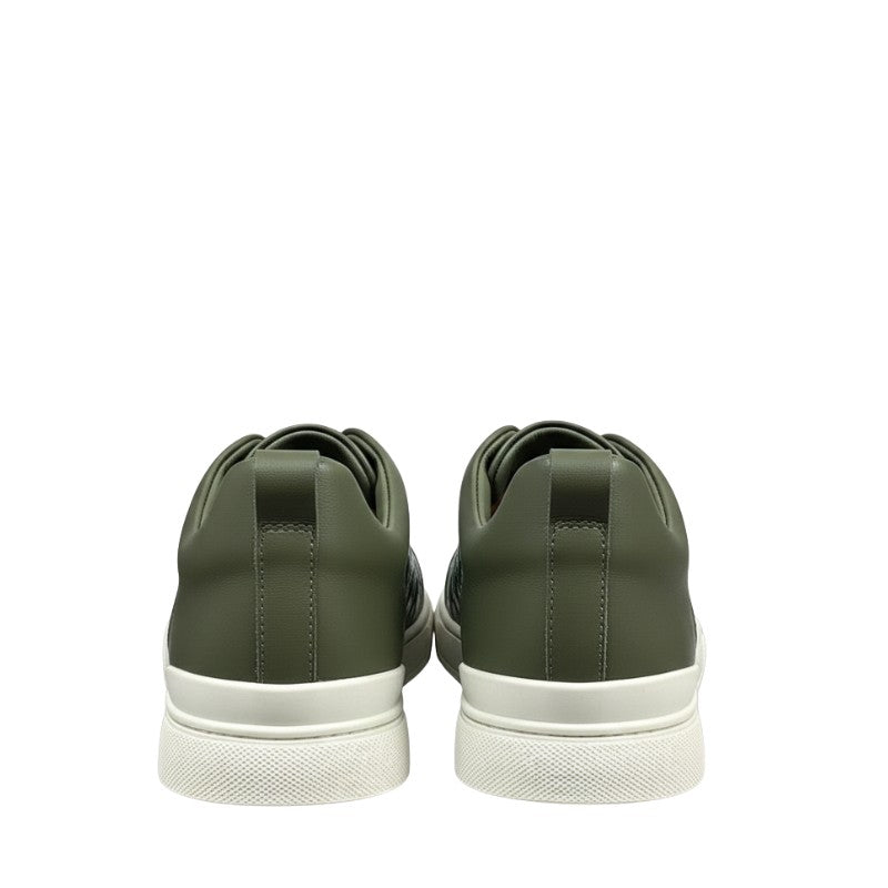 Luxury Croco Olive Green Slip-On Sneakers