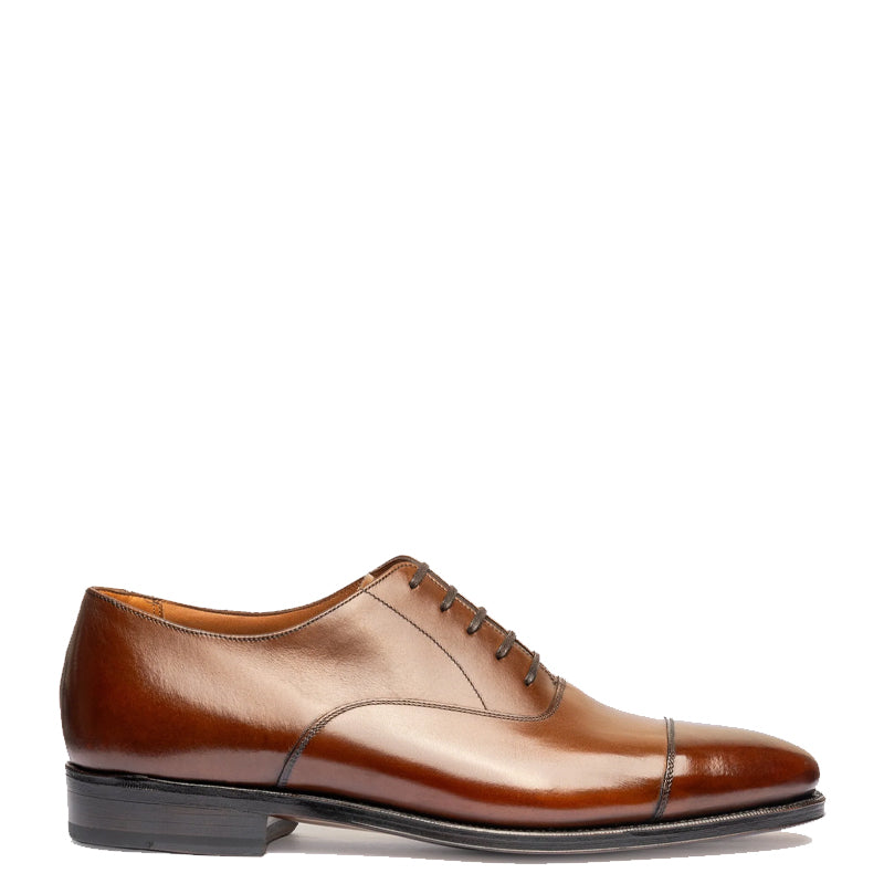 Plain Classic Design Captoe Leather Oxford Shoe Tan