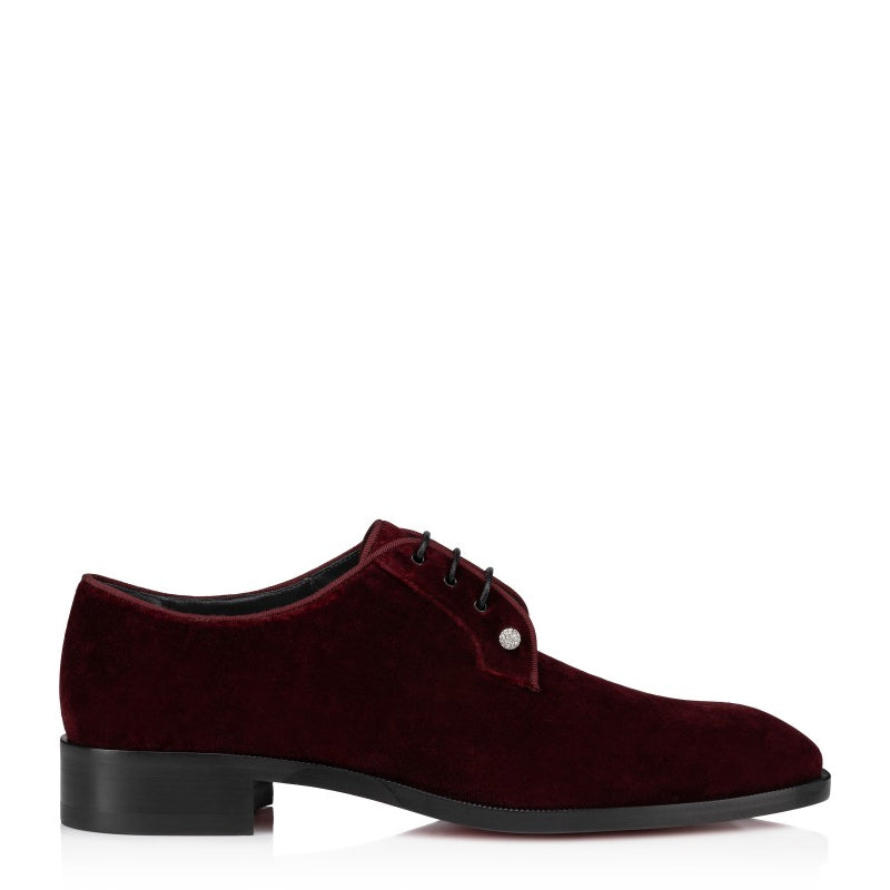 Men Suede Velvet Leather Maroon Derby Shoe