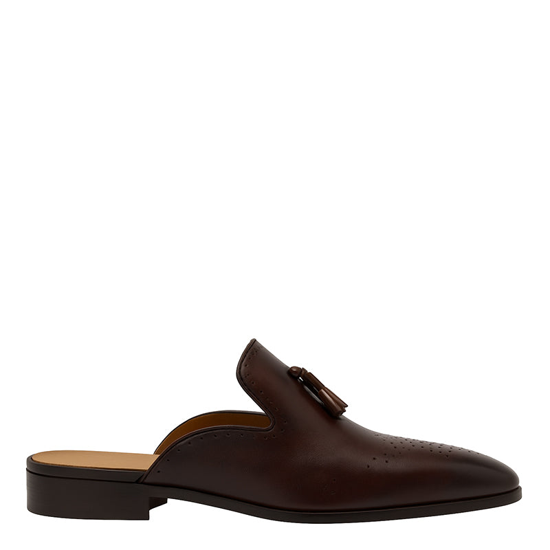 Luxury Medallion Toe Leather Mules