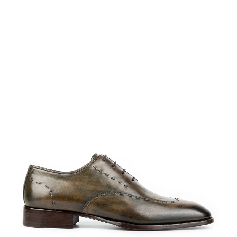 Polished Leather Handmade Oxford Shoe Tan and Brown