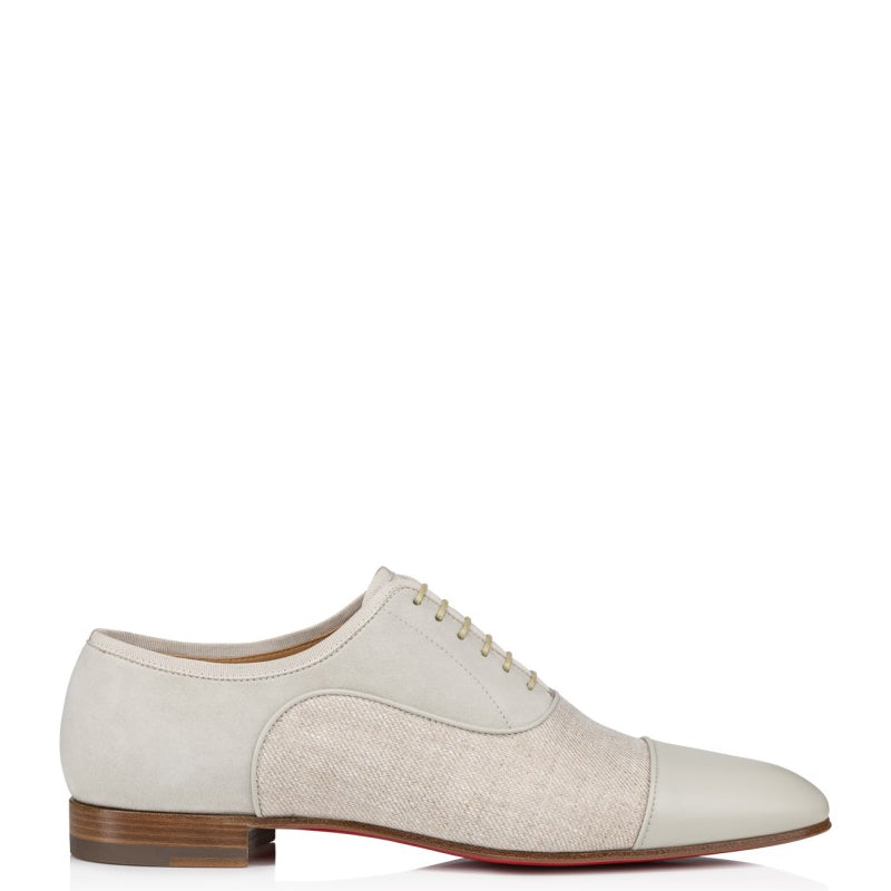 Men Captoe Solid Leather Oxford Shoe Off White