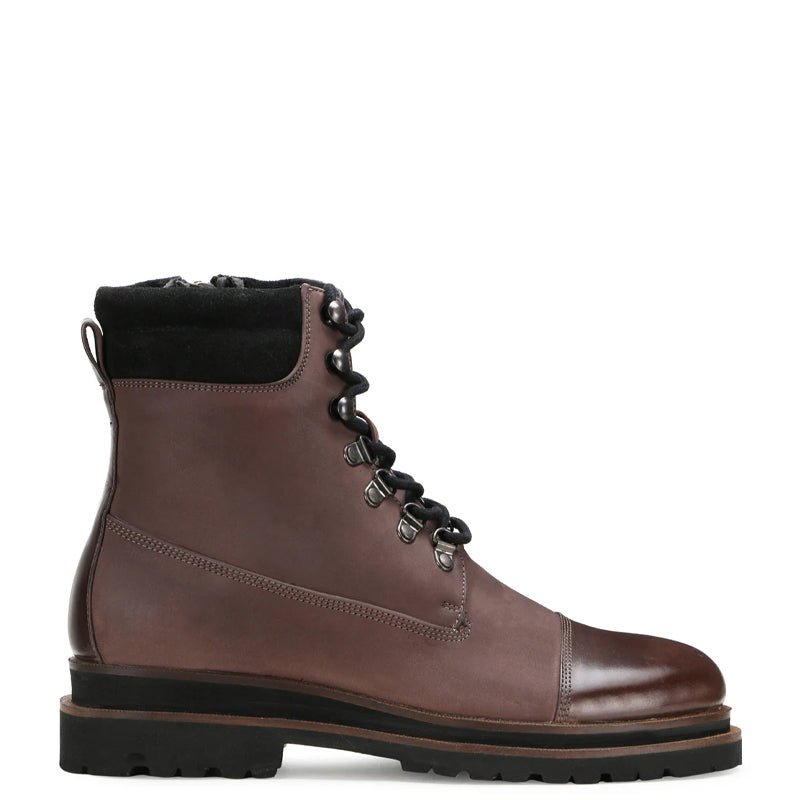 Luxury Premium Solid Leather High Ankle Boot Brown