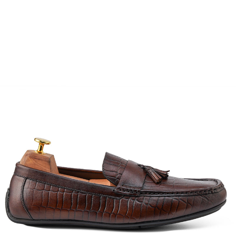 Premium Handmade Solid Leather Tassel Black Loafer