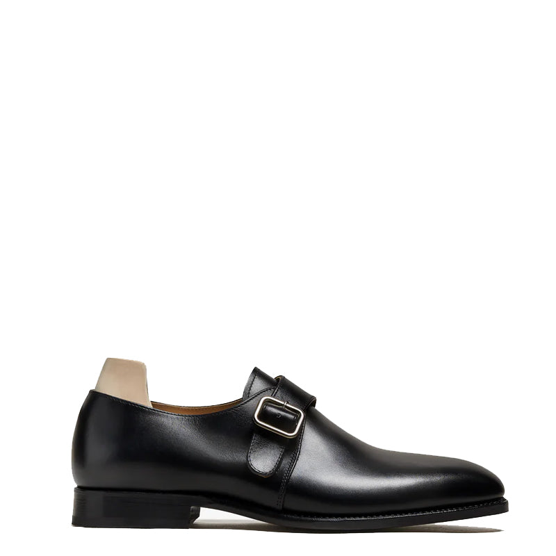 Classic Black Monk Strap Leather Shoe