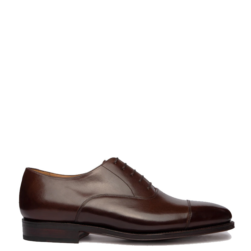 Classic Design Captoe Plain Leather Oxford Shoe Brown