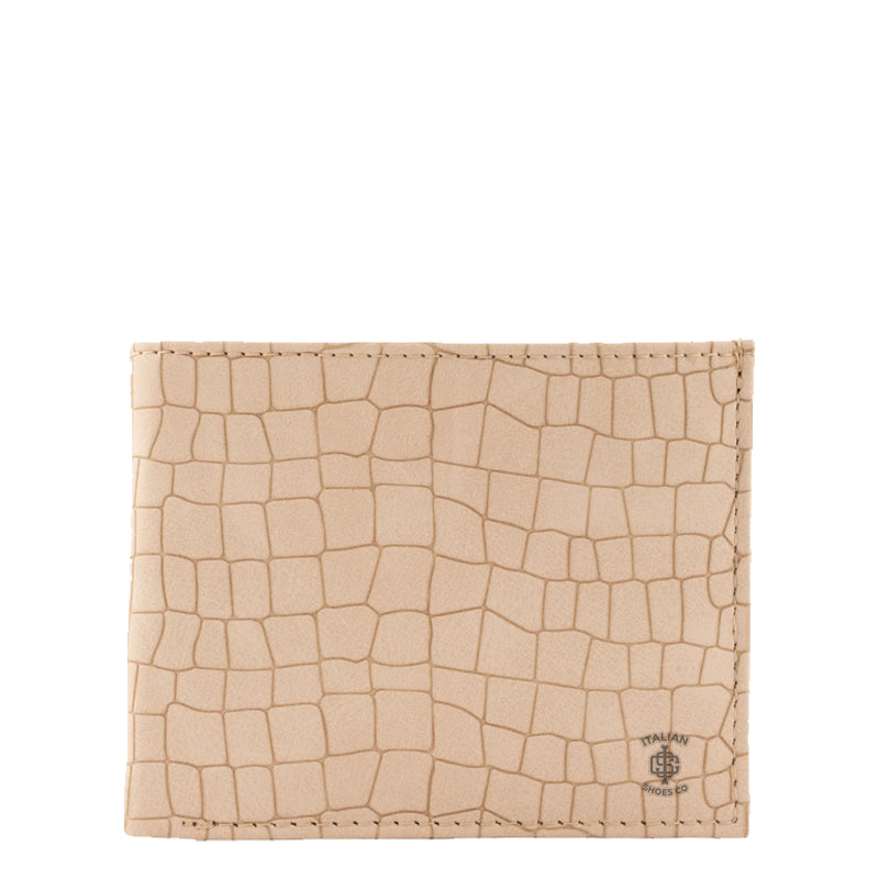 Croc Leather Bifold Yellow Wallet