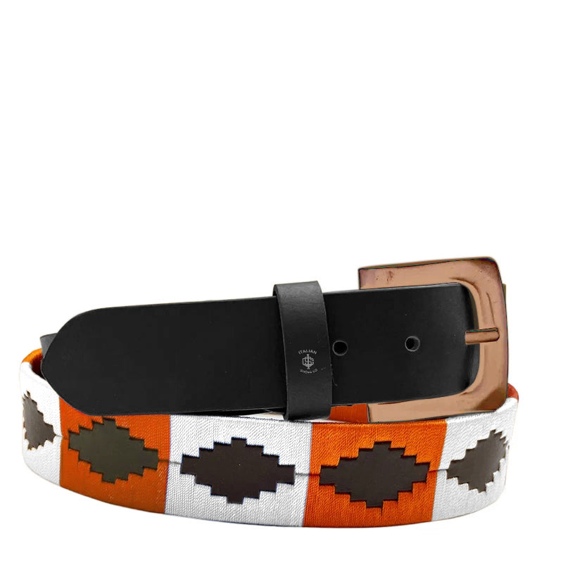 Men Stile Polo Handmade Leather Copper Buckle Belt