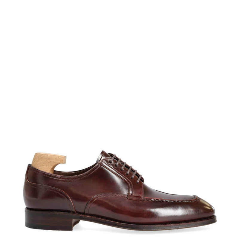 Classic Design Split Toe Leather Derby Shoe Burgundy