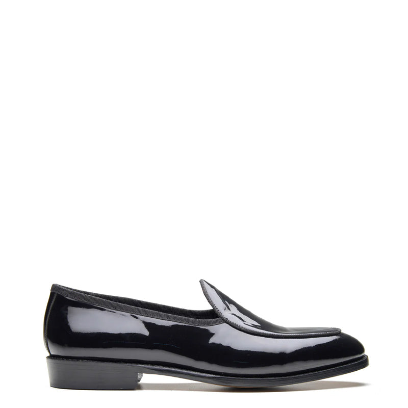 Men's Patent Loafers Slip-on Shoe Black