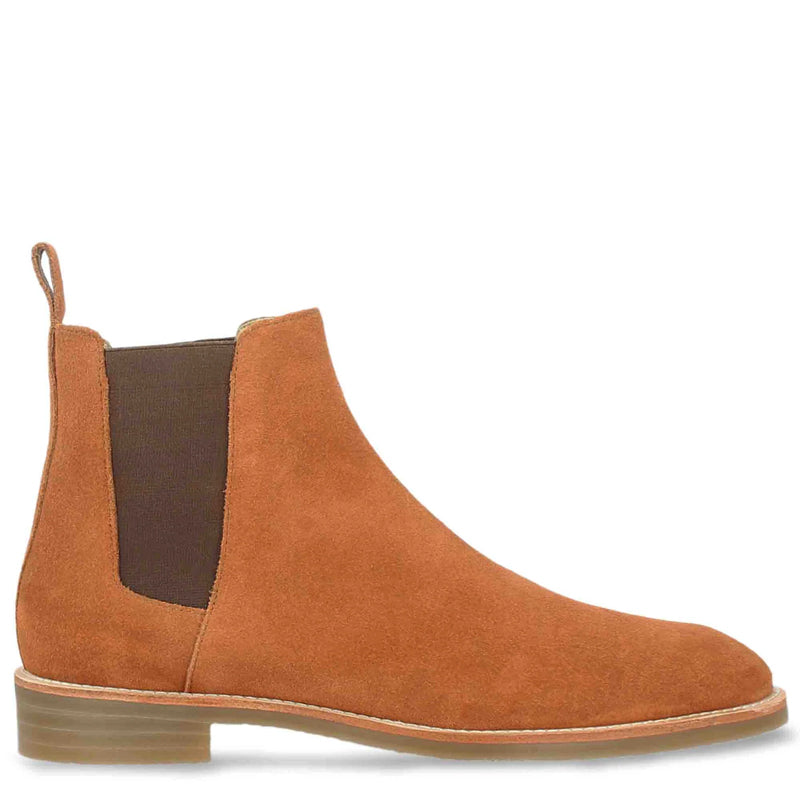 Men Suede Mid-Top Leather Chelsea Boot Black